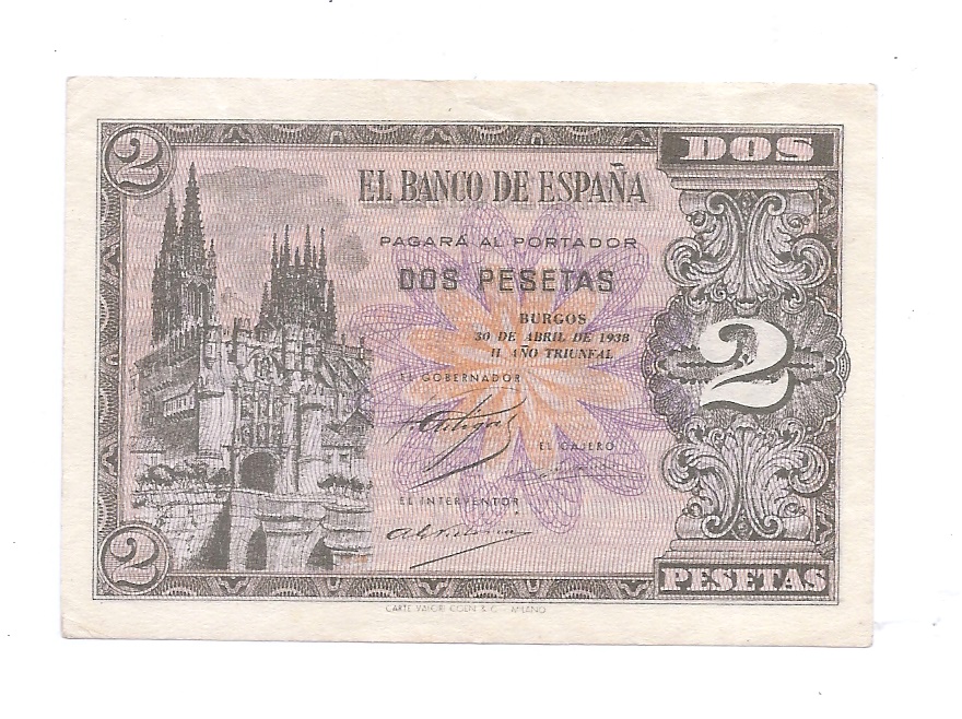 ESTADO ESPAÑOL AÑO 1938 DE 2 PTS