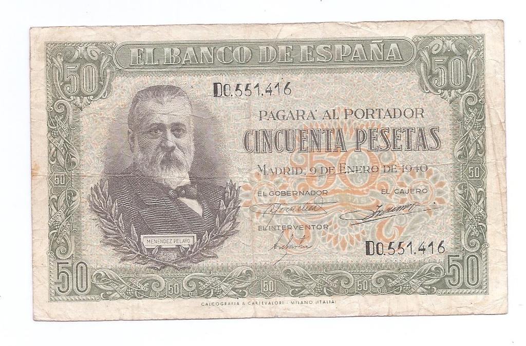 ESTADO ESPAÑOL AÑO 1940 DE 50 PTS