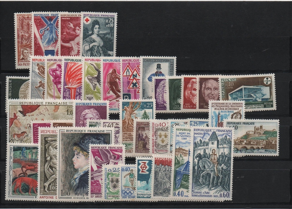 AÑO 1968 COMPLETO SELLOS FRANCIA