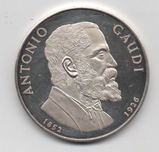 ESPAÑA- MEDALLA DE PLATA -ANTONIO GAUDI