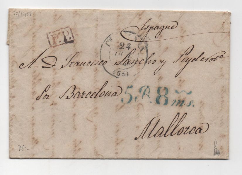 ESPAÑA Nº 28 MALLORCA 22-10-1838