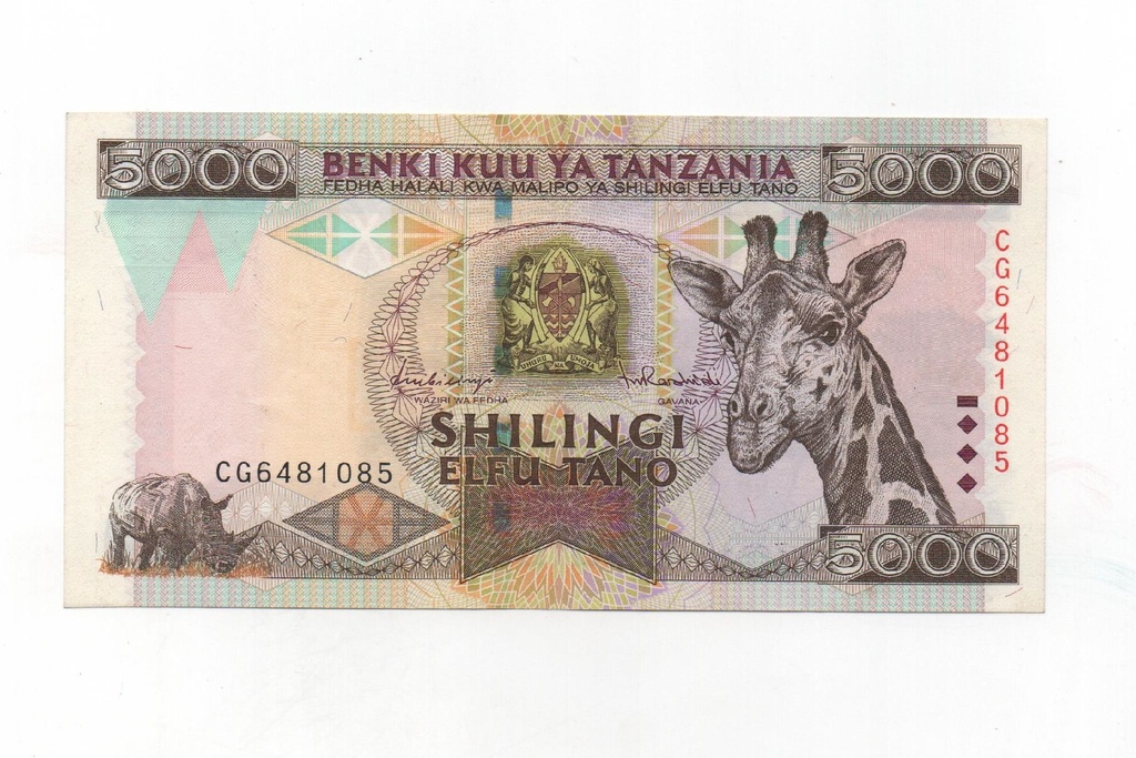 TANZANIA DEL AÑO 1997 DE 5000 SHILLINGI
