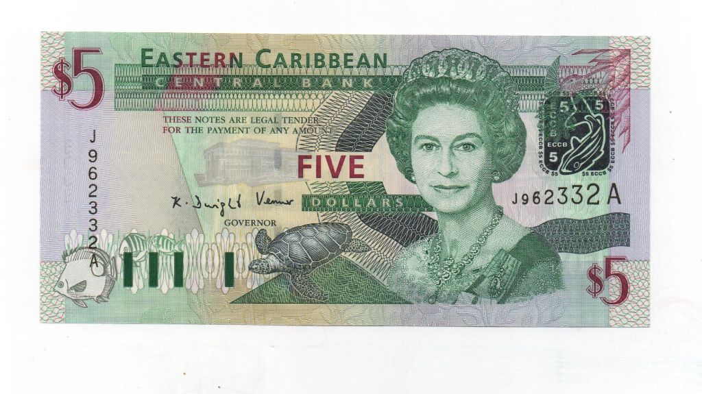 ANTIGUA BARBUDA DEL AÑO 1994 DE 5 DOLARES
