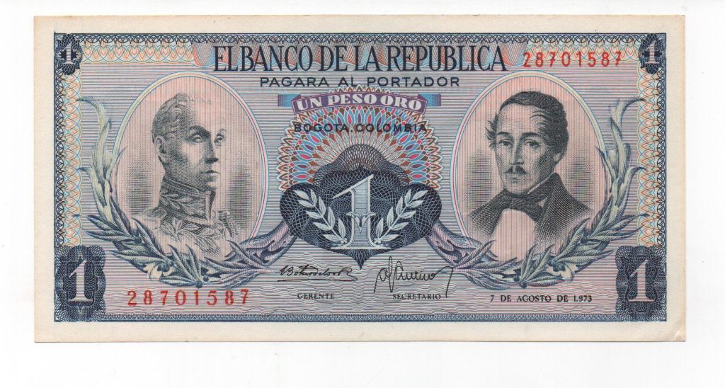 COLOMBIA DEL AÑO 1973 DE 1 PESO