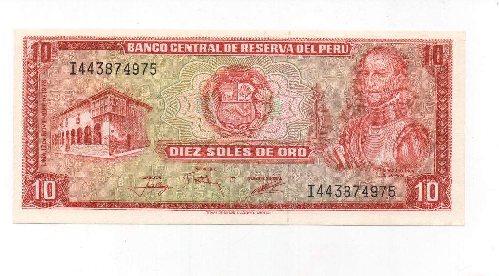 PERU DEL AÑO 1976 DE 10 SOLES DE ORO