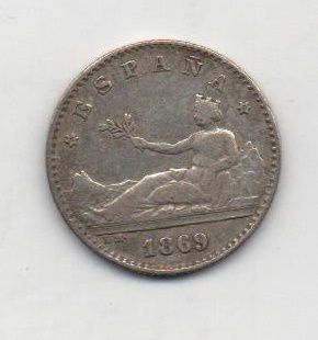 G. PROVISIONAL DEL AÑO 1869 (6*9) DE 0.50 CENTIMOS