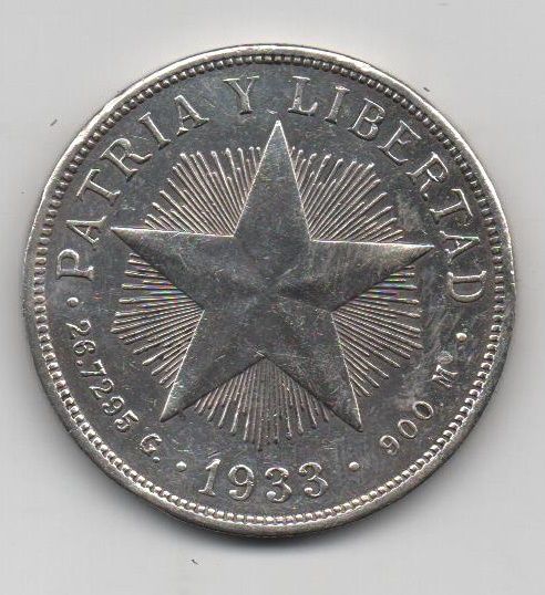 CUBA DEL AÑO 1933 DE 1 PESO