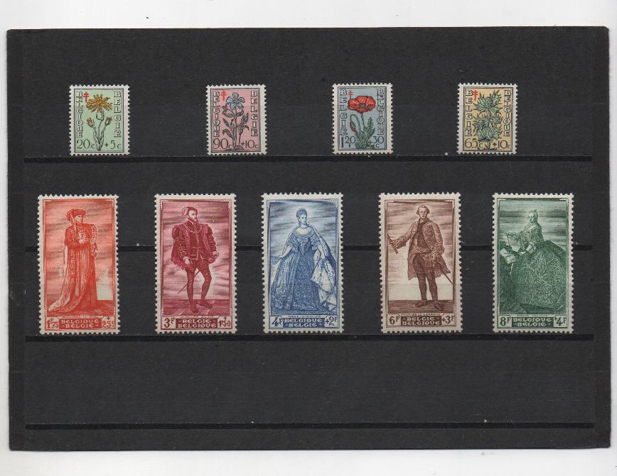 COLECCIÓN DE SELLOS DE BELGICA DEL AÑO 1949 SERIE Nº 814/822