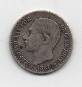 ALFONSO XII DEL AÑO 1881 *1 DE 0.50 CENTIMOS