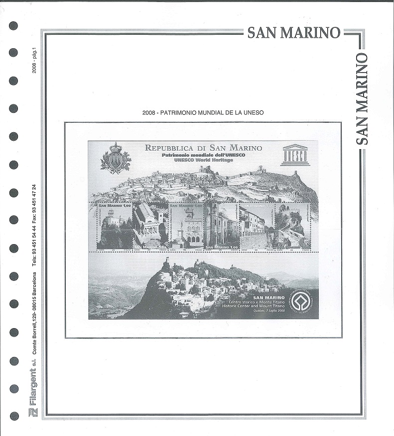REPUBLICA DE S. MARINO HOJAS PARA SELLOS