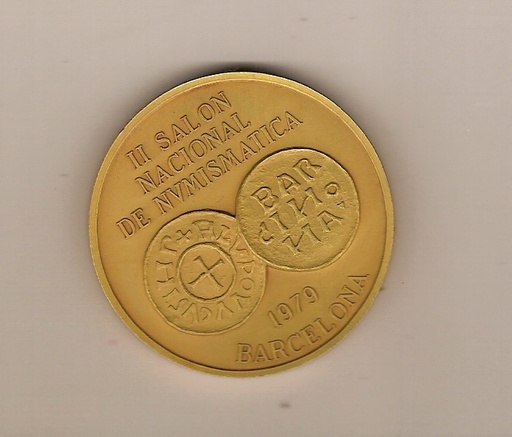 ESPAÑA- MEDALLA DE COBRE -II SALON NACIONAL DE NUMISMATICA BARCELONA 1979
