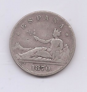 G. PROVISIONAL DEL AÑO 1870 *70 DE 2 PESETAS