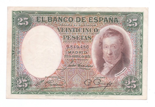 II REPUBLICA AÑO 1931 DE 25 PTS