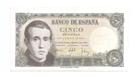 ESTADO ESPAÑOL AÑO 1951 DE 5 PTS