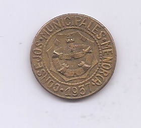 ESPAÑA CONSEJOS MUNICIPALES DE MENORCA DEL AÑO 1937 DE 2, 50 CENTIMOS