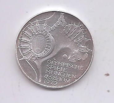 ALEMANIA DEL AÑO 1972 LETRA F DE 10 MARCOS