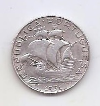 PORTUGAL DEL AÑO 1951 DE 2 Y 1/2 ESCUDO