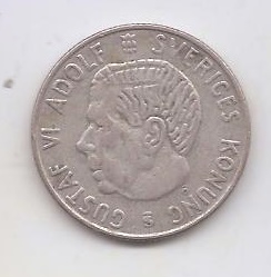SUECIA DEL AÑO 1953 DE 1 KRONA TS