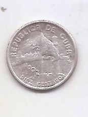 CUBA DEL AÑO 1952 DE 10 CENTAVOS
