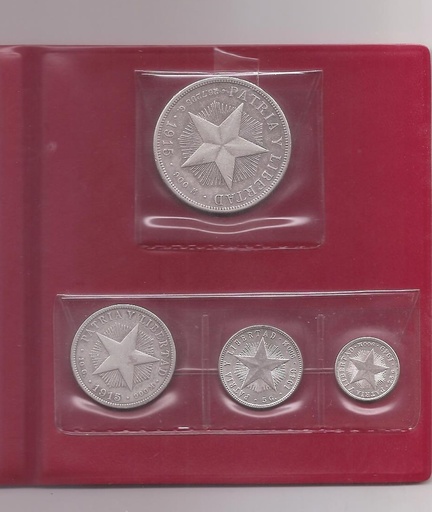 CUBA DEL AÑO 1915 ESTUCHE DE 4 MONEDAS
