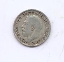 GRAN BRETAÑA DEL AÑO 1920 DE 3 PENIQUES