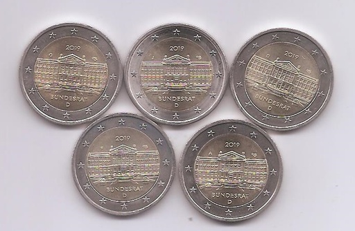 ALEMANIA DEL AÑO 2019 DE 2 EUROS CONMEMORATIVAS