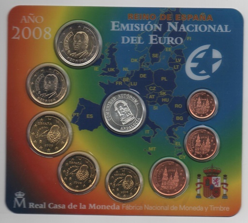 ESPAÑA DEL AÑO 2008 EUROSET FDC