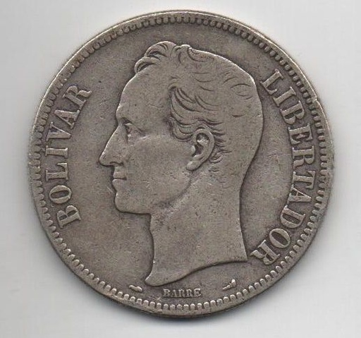 VENEZUELA DEL AÑO 1912 DE 5 BOLIVARES