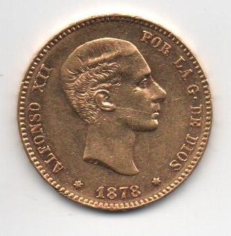 ALFONSO XII DEL AÑO 1878 DE 25 PESETAS
