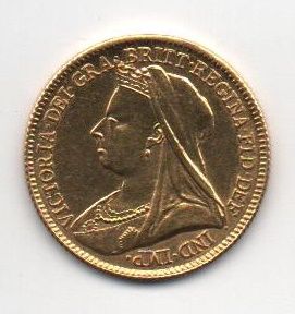GRAN BRETAÑA DEL AÑO 1894 DE 1/2 LIBRA