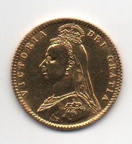 GRAN BRETAÑA DEL AÑO 1901 DE 1/2 LIBRA