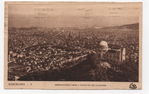 ESPAÑA POSTAL Nº 34 BARCELONA, OBSERVATORIO