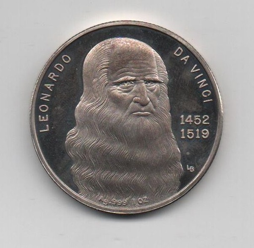 ESPAÑA- MEDALLA DE PLATA -LEONARDO DA VINCI 1 ONZA DE 2010
