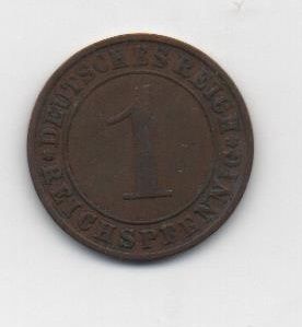 ALEMANIA DEL AÑO 1924 IMPERIO REPUBLICA WEIMAR LETRA J DE 1 REICHSPFENNIG