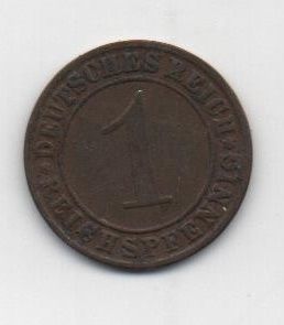 ALEMANIA DEL AÑO 1927 IMPERIO REPUBLICA WEIMAR LETRA G DE 1 REICHSPFENNIG