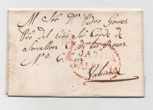 ESPAÑA Nº 16 VALENCIA-JATIVA DEL 21-10-1839