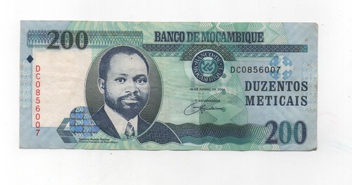 MOZAMBIQUE DEL AÑO 2006 DE 200 METICAIS