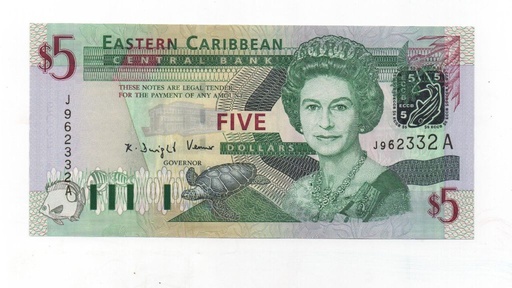 ANTIGUA BARBUDA DEL AÑO 1994 DE 5 DOLARES