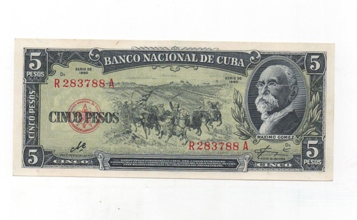 CUBA DEL AÑO 1960 DE 5 PESOS