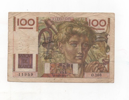 FRANCIA DEL AÑO 1950 DE 100 FRANCOS