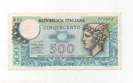 ITALIA DEL AÑO 1974 DE 500 LIRAS