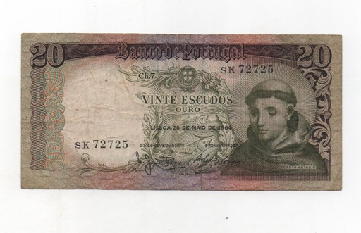 PORTUGAL DEL AÑO 1964 DE 20 ESCUDOS