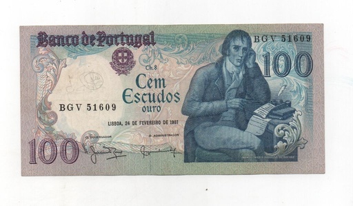 PORTUGAL DEL AÑO 1981 DE 100 ESCUDOS