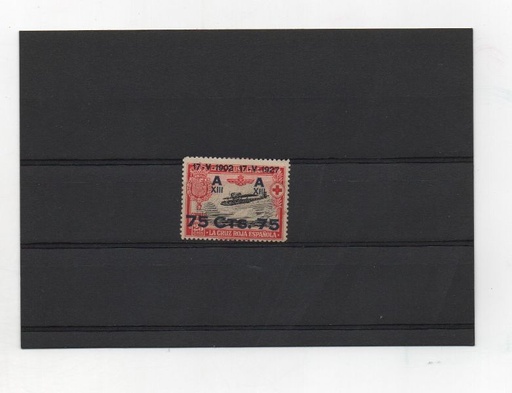 ESPAÑA DEL AÑO 1927 Nº 388 SUELTO ANIV. JURA CONSTITUCIÓN POR ALFONSO XIII HABILITADO AEREO **