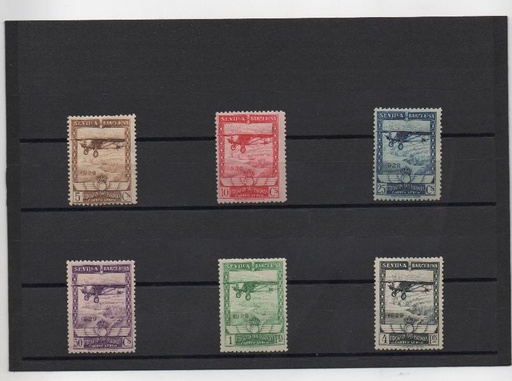 ESPAÑA DEL AÑO 1929 Nº 448/453 PRO EXPOSICION DE SEVILLA Y BARCELONA AEREOS **