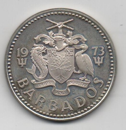 BARBADOS DEL AÑO 1973 DE 5 DOLARES