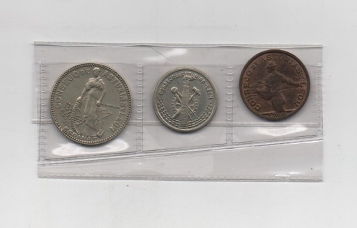 ESPAÑA GUERRA CIVIL CONSEJO DE ASTURIAS Y LEON DEL AÑO 1937 DE 3 VALORES 0.50 CM, 1PTS, 2 PTS