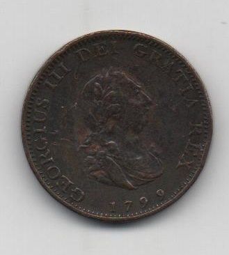 GRAN BRETAÑA DEL AÑO 1799 DE 1 FARTHING