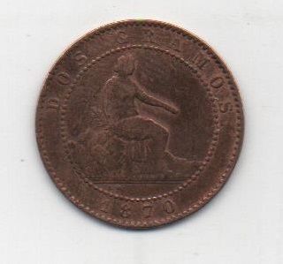 G. PROVISIONAL DEL AÑO 1870 DE 2 CENTIMOS
