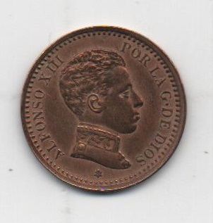 ALFONSO XIII DEL AÑO 1905 *5 DE 2 CENTIMOS